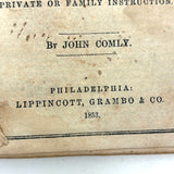 Comley's Spelling and Reading Book, 1853, with Hand-colored Engravings, Cut Paper Letters, and Good Words
