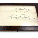 Barber's Writing Academy, Mid 1800s Fraktur Penmanship Example in Great Period Frame