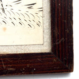 Barber's Writing Academy, Mid 1800s Fraktur Penmanship Example in Great Period Frame