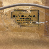 LION with Huge Red Lipped Smile, Marvelous Large Pastel on Paper Folk Drawing, Framed as Found