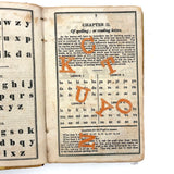 Comley's Spelling and Reading Book, 1853, with Hand-colored Engravings, Cut Paper Letters, and Good Words
