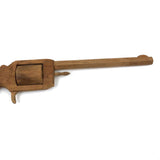 Wooden Folk Art Revolver with Rotating Cylinder