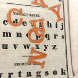 Comley's Spelling and Reading Book, 1853, with Hand-colored Engravings, Cut Paper Letters, and Good Words