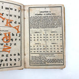 Comley's Spelling and Reading Book, 1853, with Hand-colored Engravings, Cut Paper Letters, and Good Words