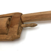 Wooden Folk Art Revolver with Rotating Cylinder