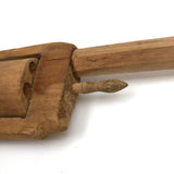 Wooden Folk Art Revolver with Rotating Cylinder