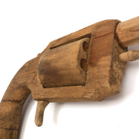 Wooden Folk Art Revolver with Rotating Cylinder