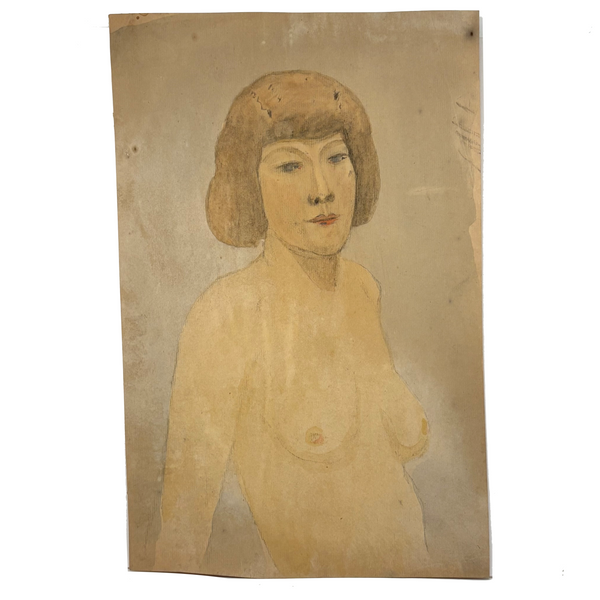 Samuel Wood Gaylor c. 1920s Watercolor Portrait Nude