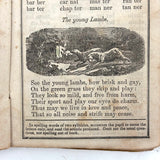 Comley's Spelling and Reading Book, 1853, with Hand-colored Engravings, Cut Paper Letters, and Good Words