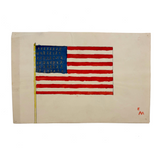 American Flag with 48 X's For Stars, C. 1910 Watercolor School Drawing