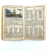 Comley's Spelling and Reading Book, 1853, with Hand-colored Engravings, Cut Paper Letters, and Good Words