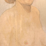 Samuel Wood Gaylor c. 1920s Watercolor Portrait Nude