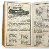 Comley's Spelling and Reading Book, 1853, with Hand-colored Engravings, Cut Paper Letters, and Good Words