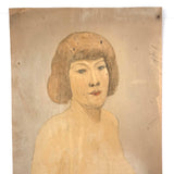 Samuel Wood Gaylor c. 1920s Watercolor Portrait Nude