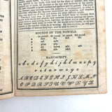 Comley's Spelling and Reading Book, 1853, with Hand-colored Engravings, Cut Paper Letters, and Good Words