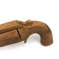 Wooden Folk Art Revolver with Rotating Cylinder