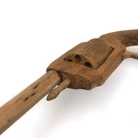 Wooden Folk Art Revolver with Rotating Cylinder