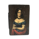 Pretty Young Woman in Blue, Georgian Hand-painted Snuff Box