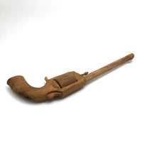 Wooden Folk Art Revolver with Rotating Cylinder