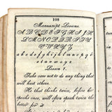 Comley's Spelling and Reading Book, 1853, with Hand-colored Engravings, Cut Paper Letters, and Good Words
