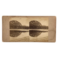 Homemade Antique Stereoview of White Horse Ledge /  Echo Lake, NH