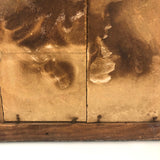 GOD BLESS OUR HOME, Wonderfully Crude Make Do Embroidery on Wire Mesh Screen, Original Frame