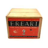 C. 1940s American Crayon Co Wooden Box of 36 Fat White Freart Chalk Sticks in Sawdust