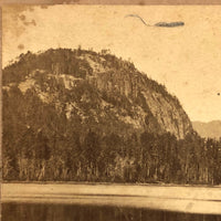 Homemade Antique Stereoview of White Horse Ledge /  Echo Lake, NH
