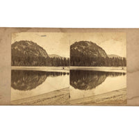Homemade Antique Stereoview of White Horse Ledge /  Echo Lake, NH