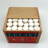 C. 1940s American Crayon Co Wooden Box of 36 Fat White Freart Chalk Sticks in Sawdust