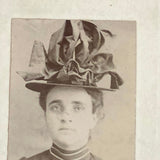 Woman in Fancy Hat, Antique Mounted Poirtraut, Currier & White, Haverhill MA