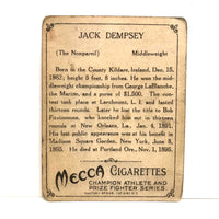Jack (the Nonpareil) Dempsey Original 1910 T220 Mecca Cigarette Card