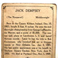 Jack (the Nonpareil) Dempsey Original 1910 T220 Mecca Cigarette Card