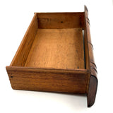 Like a Theorem Painting, 19th Century Hand-carved Book Shaped Box with Hand-carved Basket of Flowers