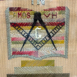 Amazing Late 19th Century Large Masonic Perforated Paper Embroidery, With Provenance