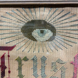 Amazing Late 19th Century Large Masonic Perforated Paper Embroidery, With Provenance