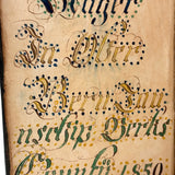 Glorious 1850 Pennsylvania German Fraktur Watercolor Bookplate with Pointing Hand, Berks County