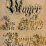 Glorious 1850 Pennsylvania German Fraktur Watercolor Bookplate with Pointing Hand, Berks County