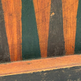 19th Century Original Surface Painted Folk Art Folding Game Board, Checks/Chess and Backgammon Inside