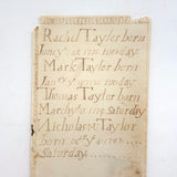 Jonathan Taylor's 18th Century Endpaper Family Chronology, Sanbornton, NH (List of Siblings)