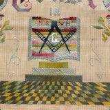 Amazing Late 19th Century Large Masonic Perforated Paper Embroidery, With Provenance