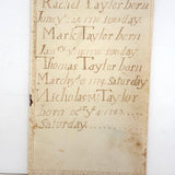 Jonathan Taylor's 18th Century Endpaper Family Chronology, Sanbornton, NH (List of Siblings)