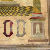 Amazing Late 19th Century Large Masonic Perforated Paper Embroidery, With Provenance