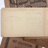 Set of Three Late 19th Century Educational and Industrial Drawing Notebooks