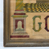 Amazing Late 19th Century Large Masonic Perforated Paper Embroidery, With Provenance