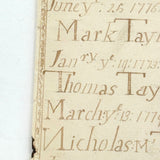 Jonathan Taylor's 18th Century Endpaper Family Chronology, Sanbornton, NH (List of Siblings)