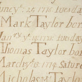 Jonathan Taylor's 18th Century Endpaper Family Chronology, Sanbornton, NH (List of Siblings)
