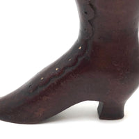 Lovely Antique Carved Button Up Boot with Scalloped Side Edging 
