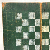 19th Century Original Surface Painted Folk Art Folding Game Board, Checks/Chess and Backgammon Inside