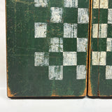 19th Century Original Surface Painted Folk Art Folding Game Board, Checks/Chess and Backgammon Inside